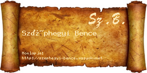 Széphegyi Bence névjegykártya